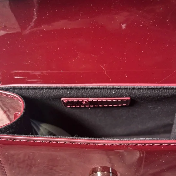 Call It Spring Glossy Burgundy Mini Top-Handle Bag - Picture 11 of 12